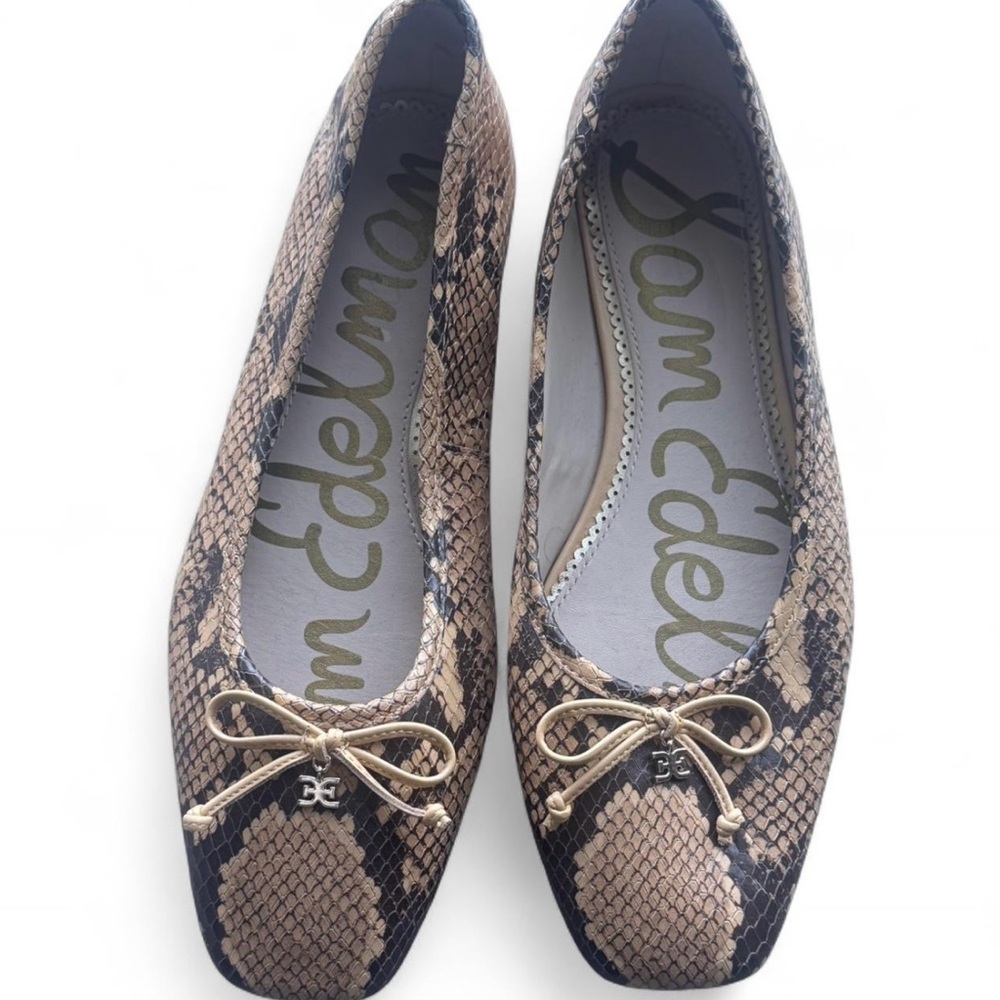 Sam Edelman “Jillie” Snake-Print Leather Ballet Flats Women’s US 7.5 (UK 5)